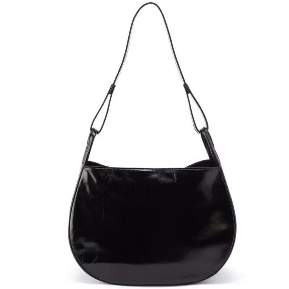 HOBO Arla Shoulder Bag Black Polished Leather